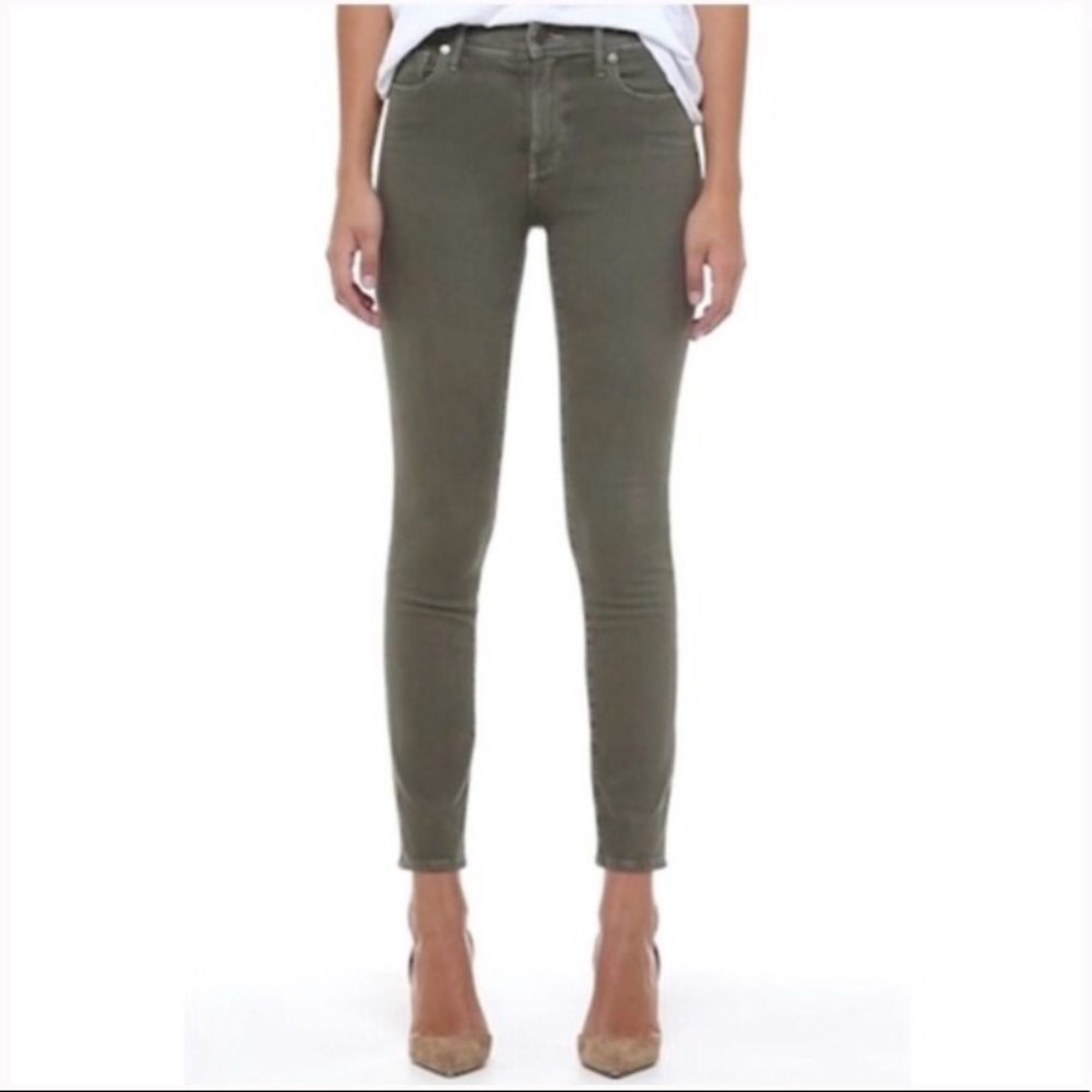 Madewell green 9" high riser skinny skinny jeans